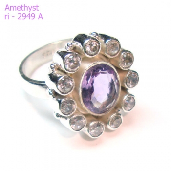 Vintage design ethnic Indian purple amethsyt handcrafted ring